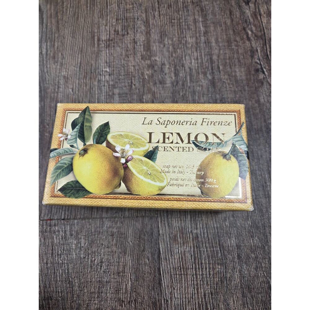 La Saponeria Firenze Lemon Scented Bar Soap 10.5 oz Made in Italy New NIP